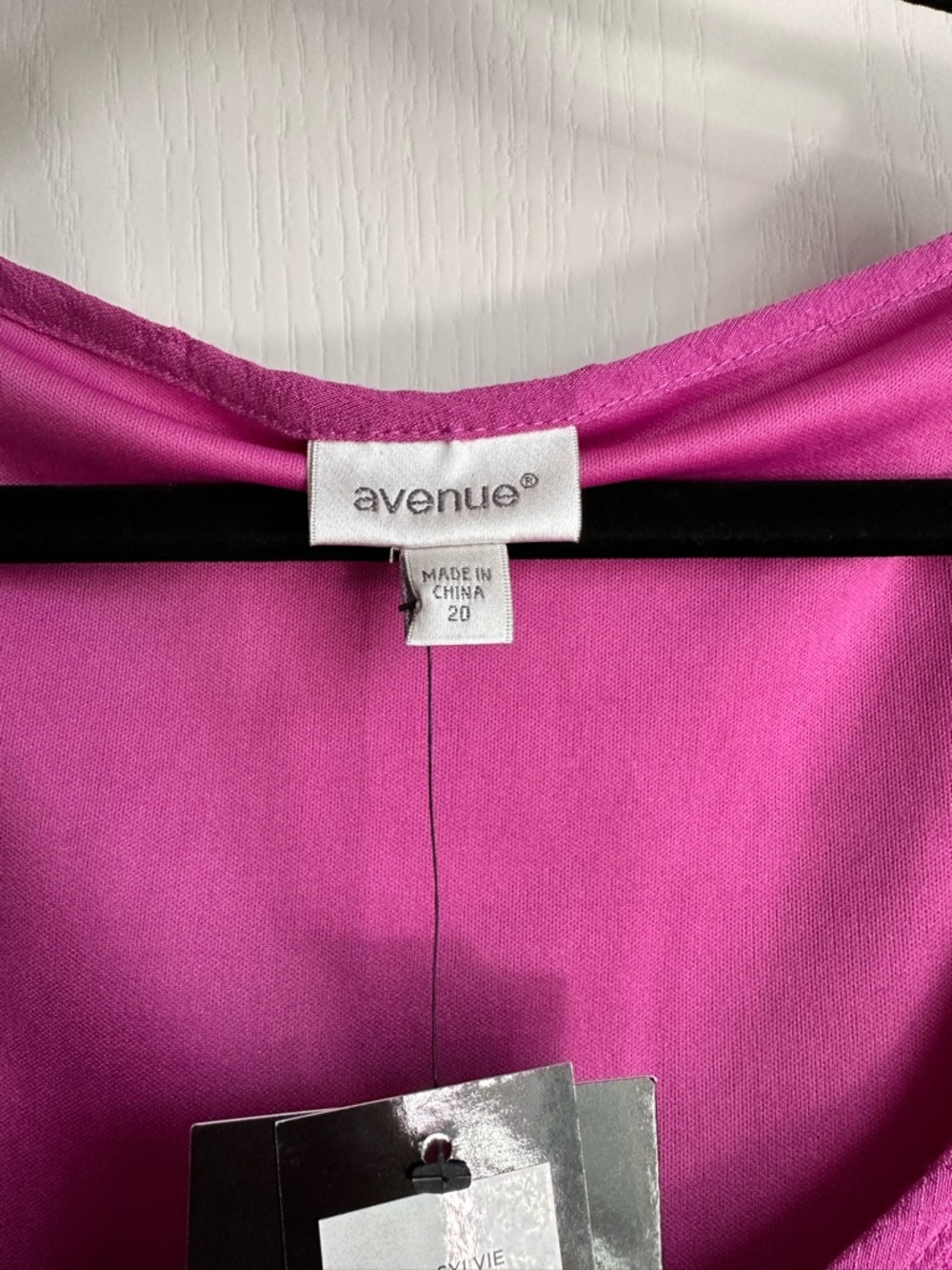 Avenue Magenta Crochet-Hem Scoop Neck Long Sleeve Top - Picture 5 of 6